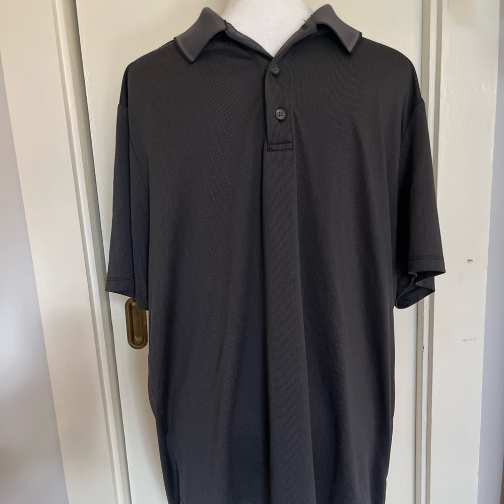 Gray Polo with Geometric Pattern